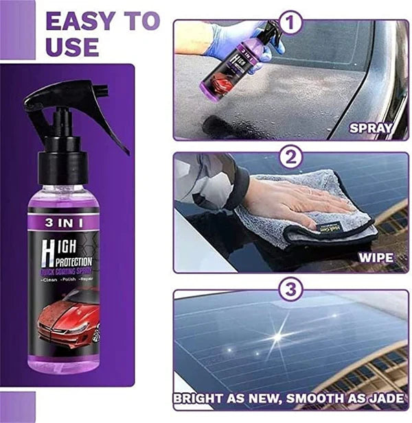 Ceramic Coating Rain Guard Wax Car Paint Protection Hydrophobic Spray (Buy 1 Get 1 Free)