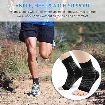 Neuropathy Socks for Women and Men for Relief Swollen Feet and Ankles (Black Color)