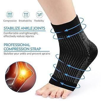 Neuropathy Socks for Women and Men for Relief Swollen Feet and Ankles (Black Color)