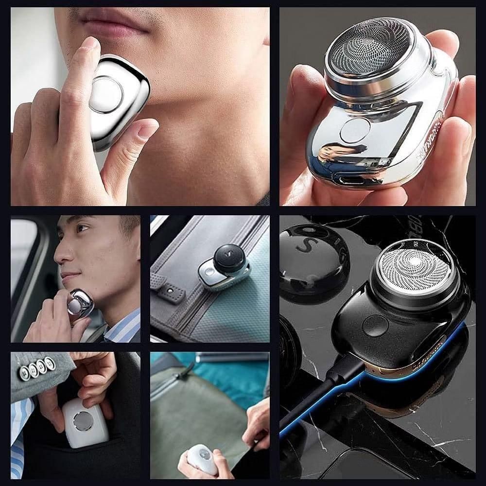 Samtrish Mini Electric Shaver, Portable Shaver For Men, Pocket Hair Trimmers Machine For Unisex, Usb Rechargeable Beard Shaving Fashion Hair Shaver, Easy One-Button Use For Travel