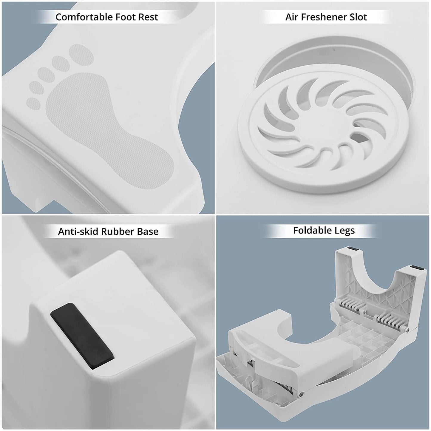 Plastic Foldable Anti-Constipation Potty Training Stool with Air Freshener Slot Roposo Clout