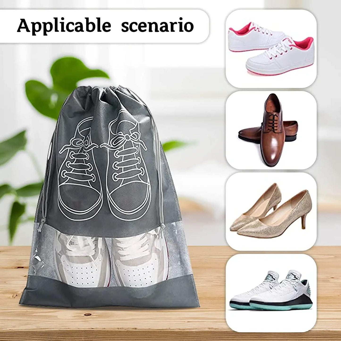 PORTABLE TRAVEL DUST-PROOF SHOE BAGS