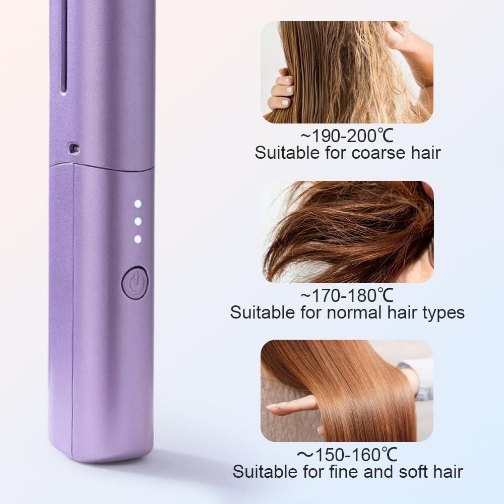 Meneflix Portable Mini Hair Straightener Cordless Rechargeable Mini Adjustable Hair Straightener Hot Comb Roposo Clout