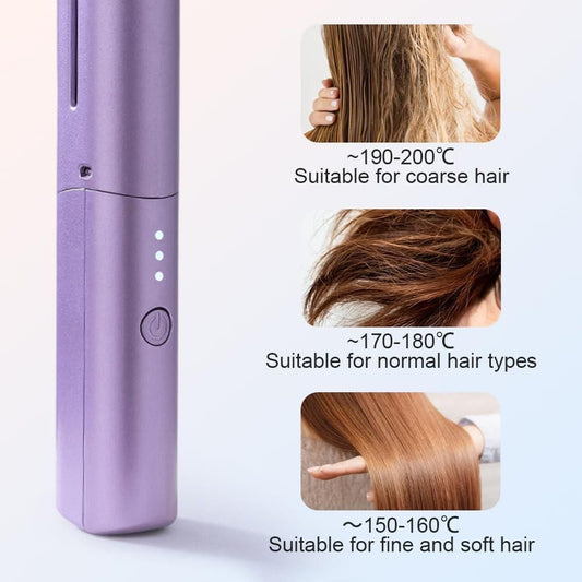 Meneflix Portable Mini Hair Straightener Cordless Rechargeable Mini Adjustable Hair Straightener Hot Comb Roposo Clout