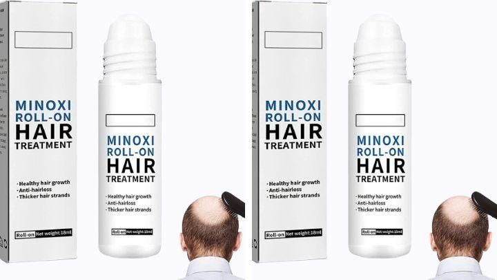Minoxi Roll-On Hair Treatment for hair growth, Hair growth serum with roll-on applicator, Minoxi treatment, Buy 1 Get 1 Free, Minoxi hair regrowth serum with easy roll-on, Effective hair growth serum Minoxi roll-on, Minoxi roll-on hair treatment for thinning hair