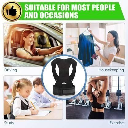Magnetic Therapy Posture Corrector Shoulder Belt Back PainRelief & Abdomen Support Back & Abdomen Support (Black Color) Roposo Clout