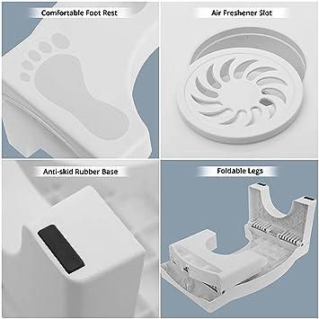 Plastic Foldable Anti-Constipation Potty Training Stool with Air Freshener Slot Roposo Clout