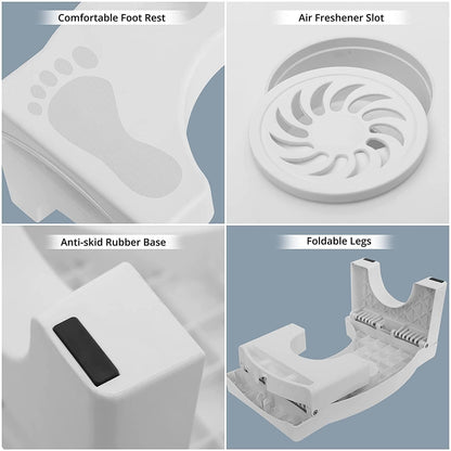 Plastic Foldable Anti-Constipation Potty Training Stool with Air Freshener Slot Roposo Clout