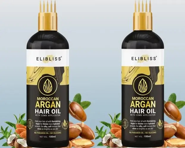 ELIBLISS Moroccan Argan Hair Oil Pack of 2 Roposo Clout