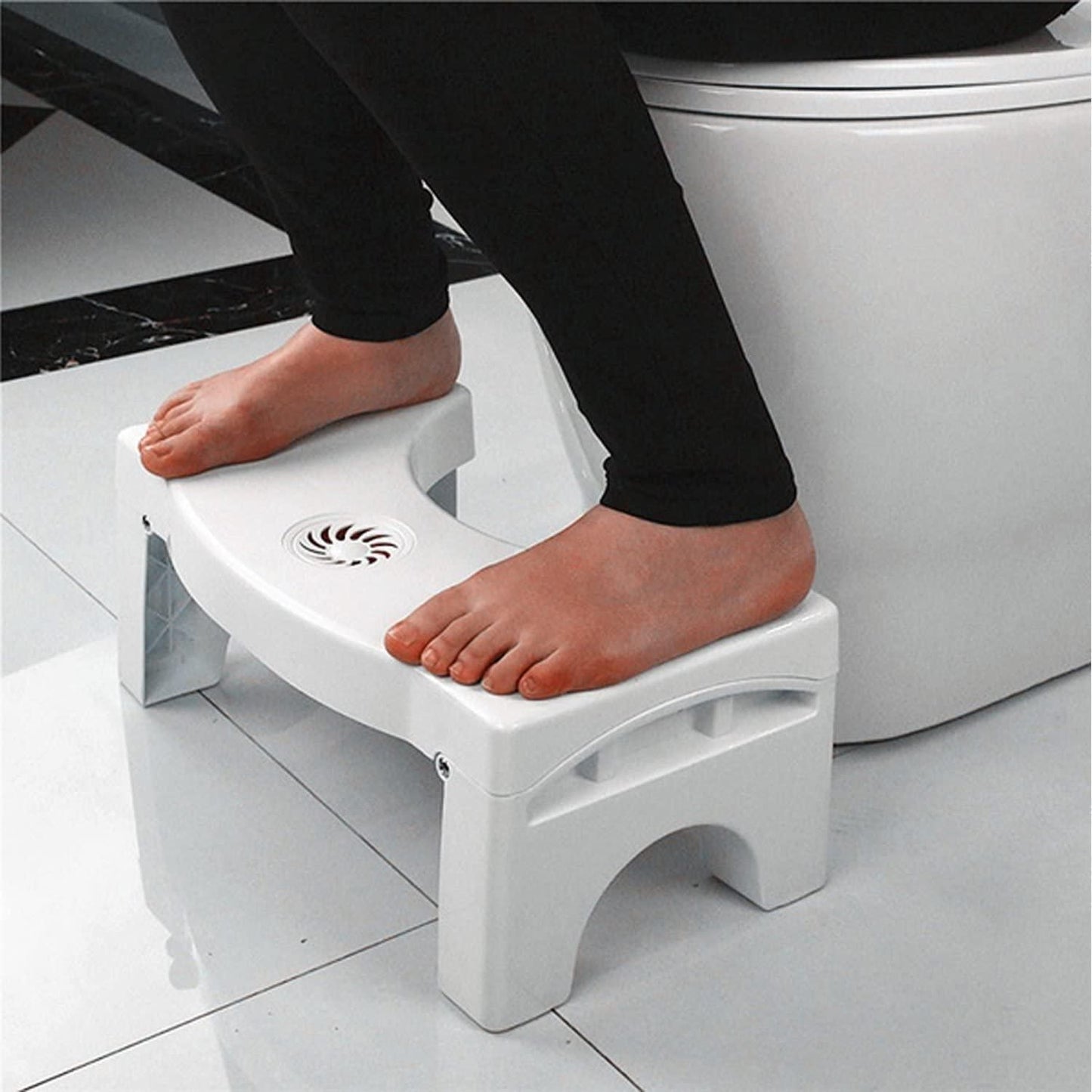 Plastic Foldable Anti-Constipation Potty Training Stool with Air Freshener Slot Roposo Clout